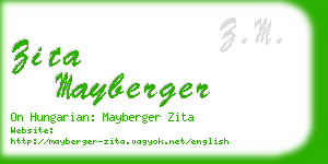 zita mayberger business card